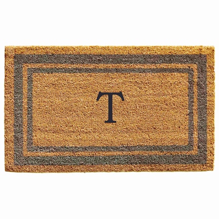 Calloway Mills Monogram Door Mat, Natural, Periwinkle, 24 in W x 36 in L 153022436T
